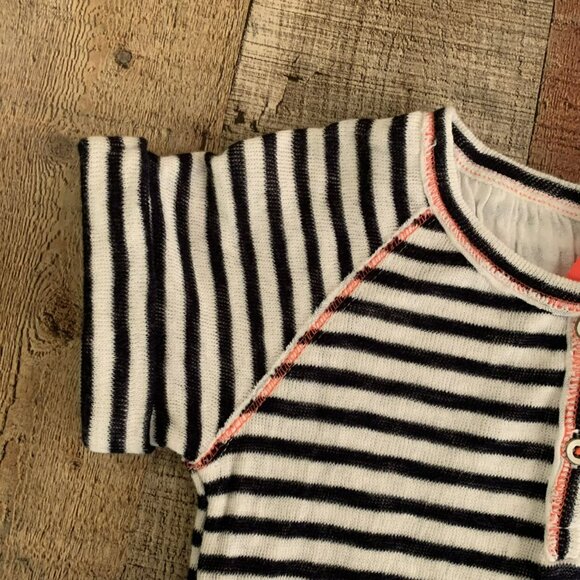 Crewcuts girls size 5 black and white striped with neon accents - Picture 2 of 6